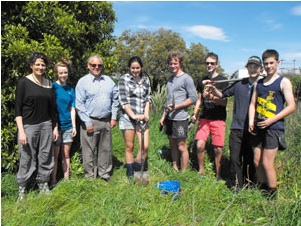 From left Clr Bagge, Sonia Ginders, Mayor Sowman, Olivia Burns, Hayden Beavis, Logan Anderson, Jonathan Cash, Ma'ara Ave